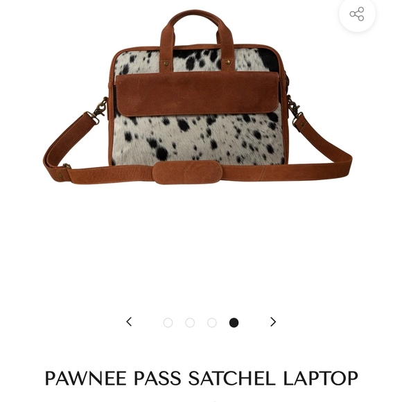 Myra Bag Brown and White Laptop Bag with Rustic Charm -actual Photos Added - Picture 4 of 10